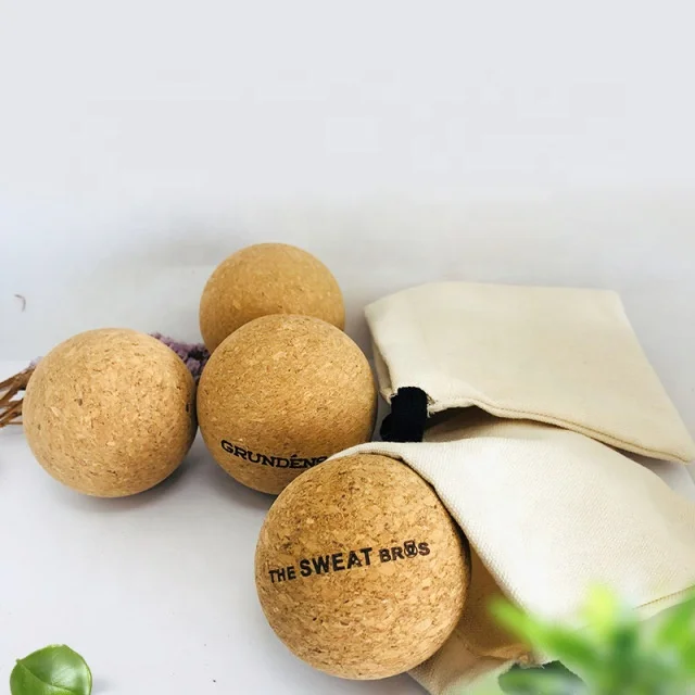 Пробковый Массажный мяч для йоги, экологически чистый, 100% натуральный, здоровый мяч для пилатеса, Йога, упражнения для фитнеса, упражнения