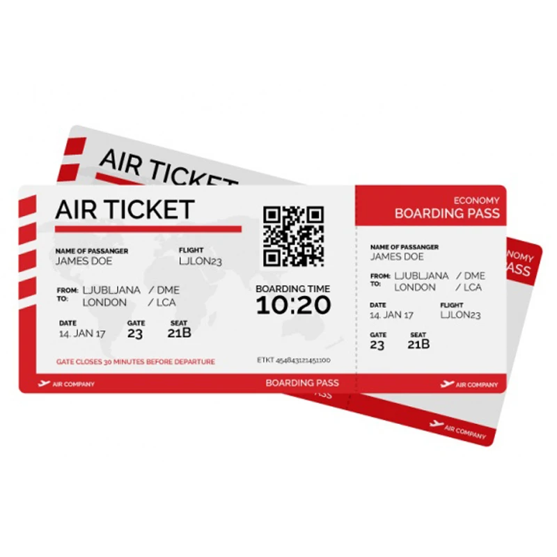
Custom Flight Ticket Printing Airline Thermal Paper Boarding Pass,Full Color Boarding Pass Ticket Printing 