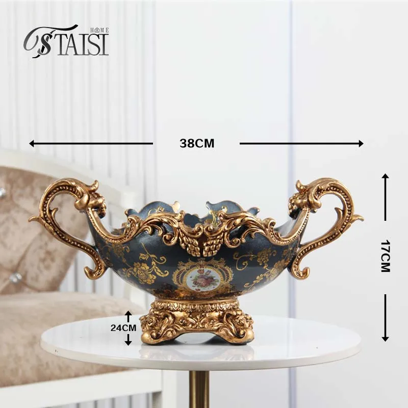 RS058 Antique resin 15 inch Snack Storage Tray Arab footed serving plate fruit basket for kitchen