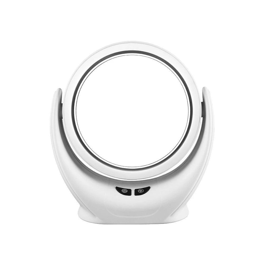 Desktop Portable USB Mini Table Fan with LED Vanity Mirror Household Use Rotatable Beauty Multi-Function Mirror Fan Dormitory