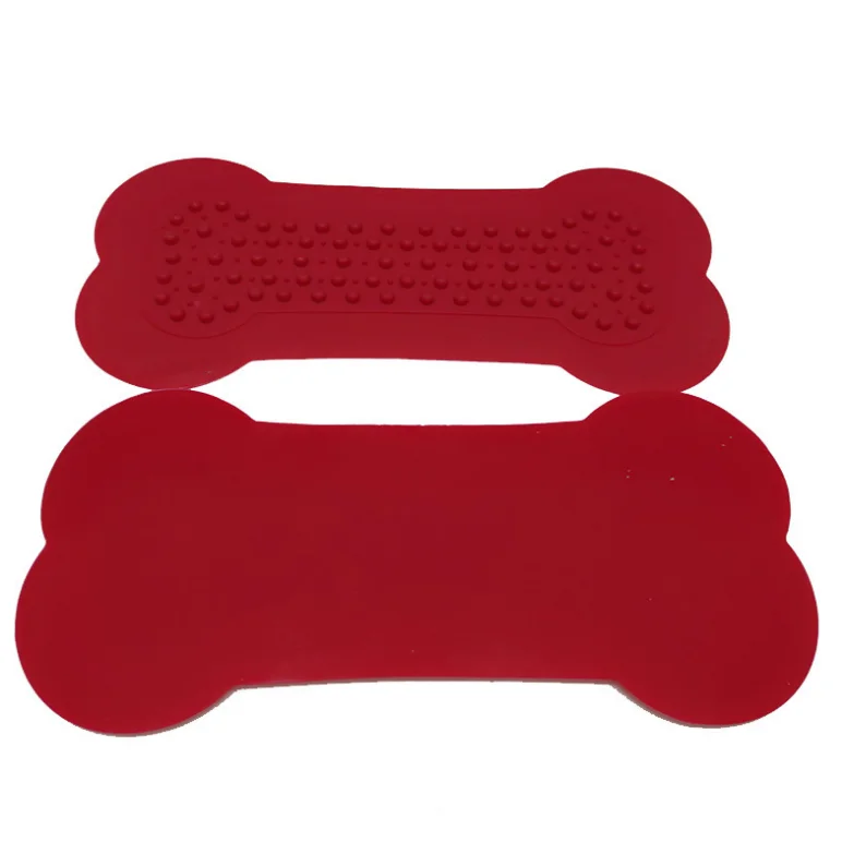 
Pet Bath Care Licking Pad Training Dog Licking Pad Bone Sucker Slow Feeding Silicone Dog Lick Mat Feeder 