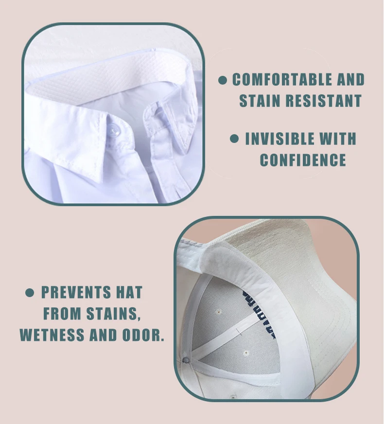 Hot sales sweat absorbent shirt collar protector invisible collar sweat pad for shirt