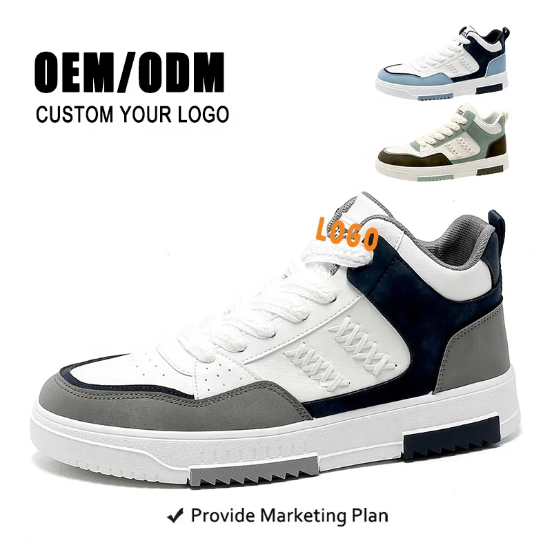 Top Brand Sport Shoes Fashion Sneaker Custom Logo Designer High Cut Walking Style Soft Cheapest Shoes for Men