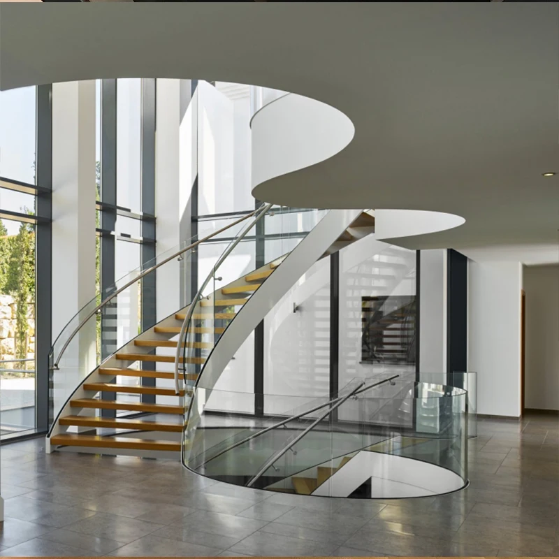 Glass Staircase/Middle Spine Curved Staircase/Helical Staircase