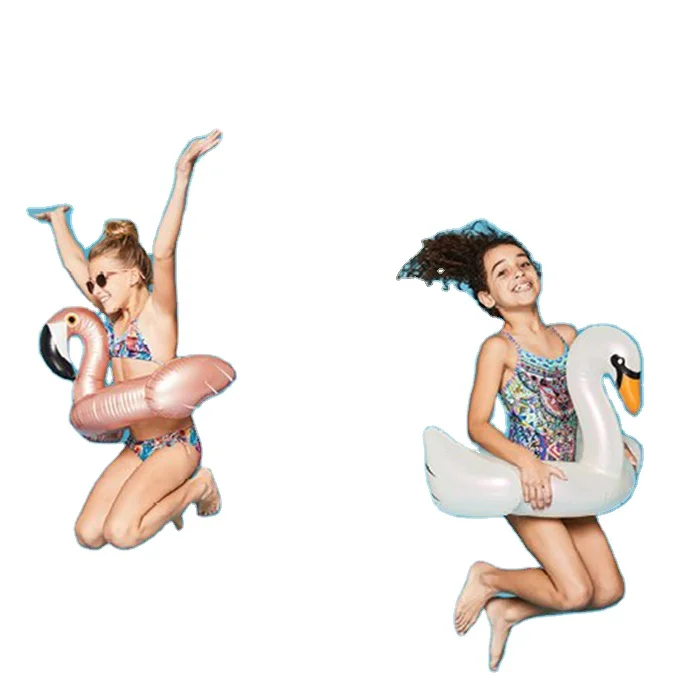 Summer Party Pool Fun Kids Inflatable Pool Float Flamingo Swan Swim Ring