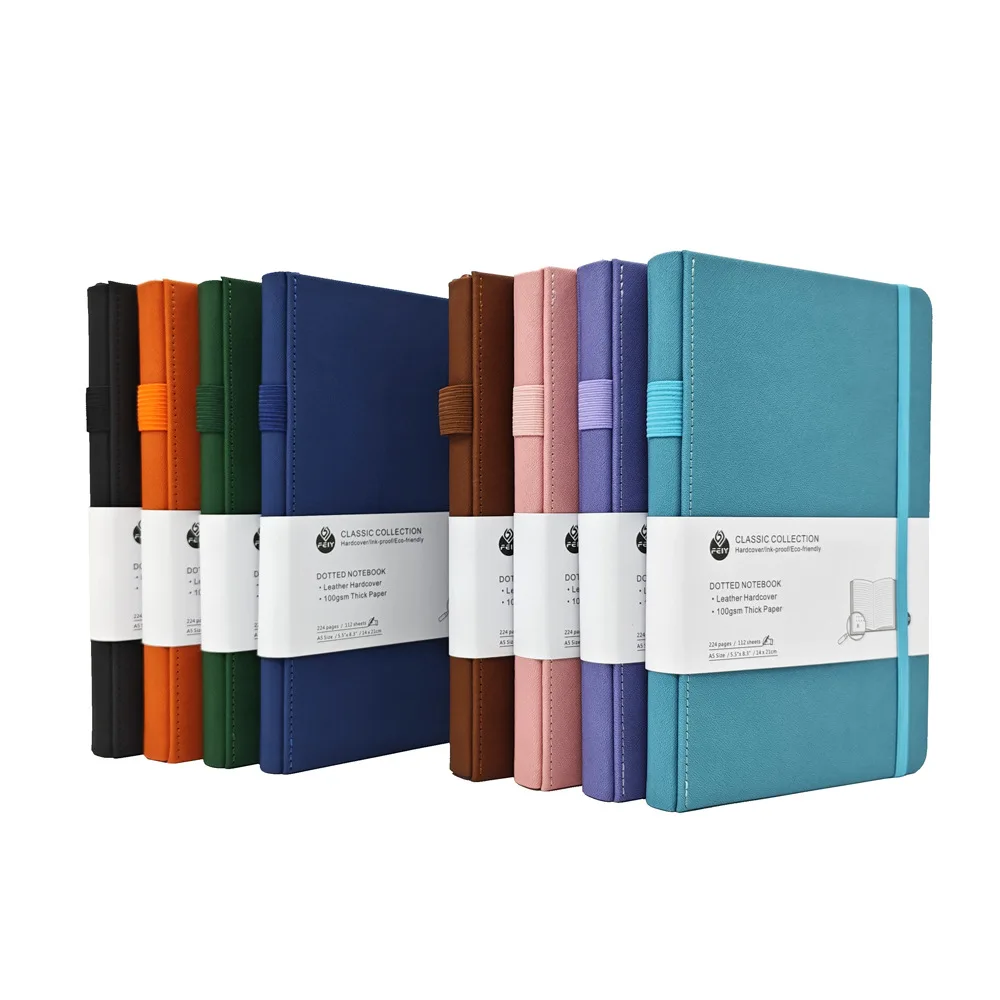 Colorful Hardboard Cover Notebook With Perfect Binding And Elastic Bands A5 Customized Notebook For Business