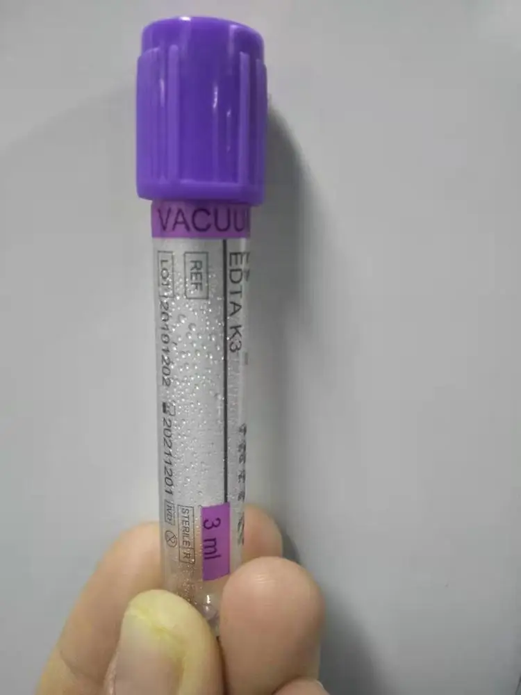 Vacutainer Vacuum tube   EDTA k2 EDTA K3 purple tube CE ISO FSC