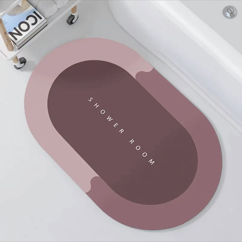 Bathroom Mat Absorbent Customize Modern Simple Non Slip Diatom Mud Quick Drying High  Home Oil proof Kitchen Bath Mat