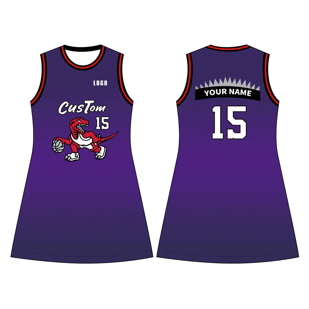 Custom Women Jersey Shirts Dress Summer Bodycon Dress Custom Pink Team Charming Lovely Basketball Uniform Dress