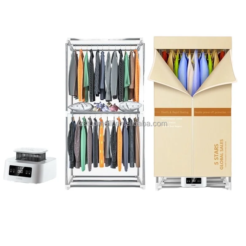 Large Capacity Semi-Automatic Electric Clothes Dryer Foldable Home Wardrobe Dryer with Manual Option