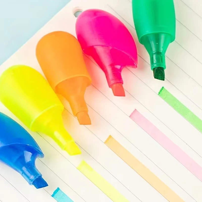 Wholesale Promotional Gift Plastic Multicolor Non-toxic Marker Highlighter Customized Logo Sharpie Marker Highlighter Marker Pen