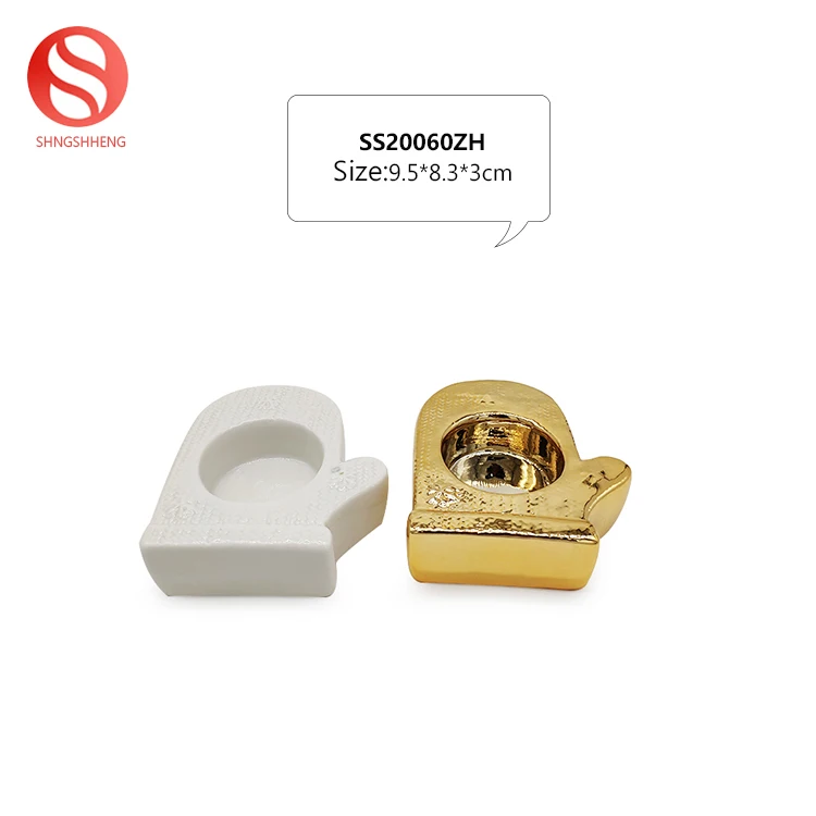 Wholesale Christmas Home Decoration Handmade Ceramic Tealight Star Shape Candle Holder