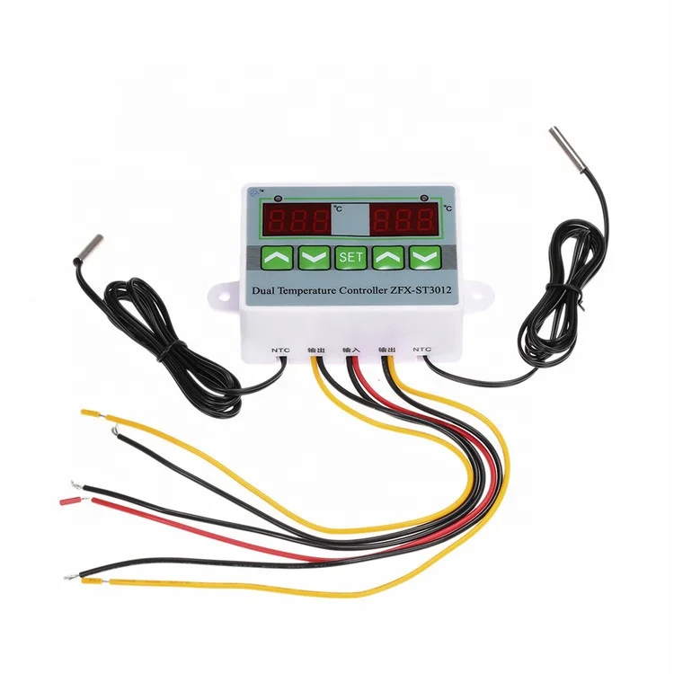 ST3012 AC 110V-220V Smart Dual Thermostat Temperature Controller Incubator Water Heater Indoor Outdoor Thermoregulator Red Blue