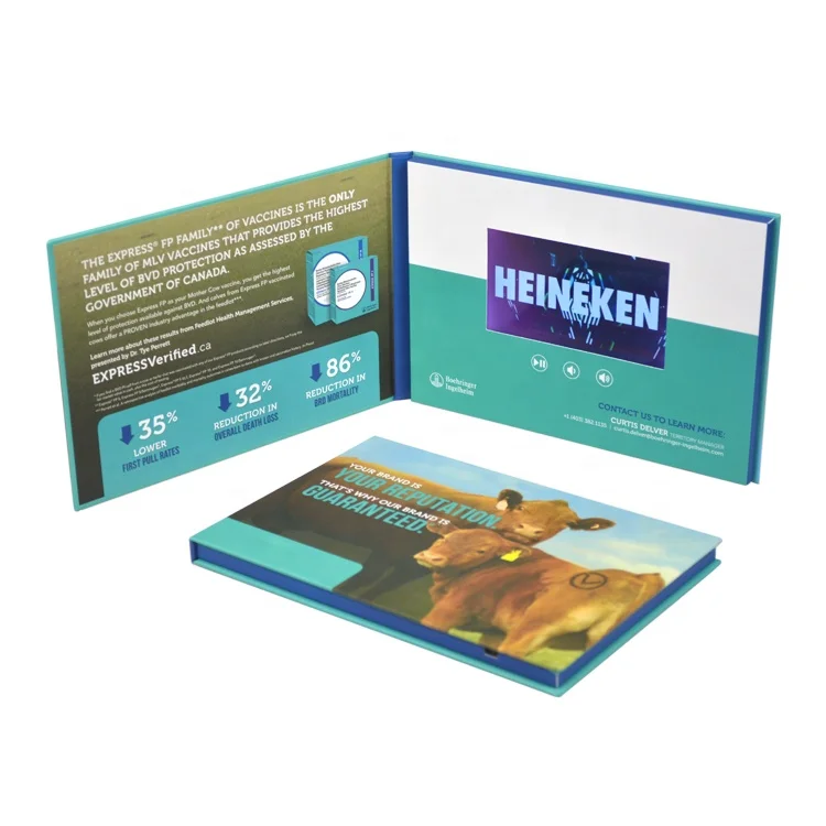 Video Customized 5 Inch Promotion Greeting Card/advertising Video Card IPS Screen Electronic Brochure Lcd Screen 5' Paper OEM