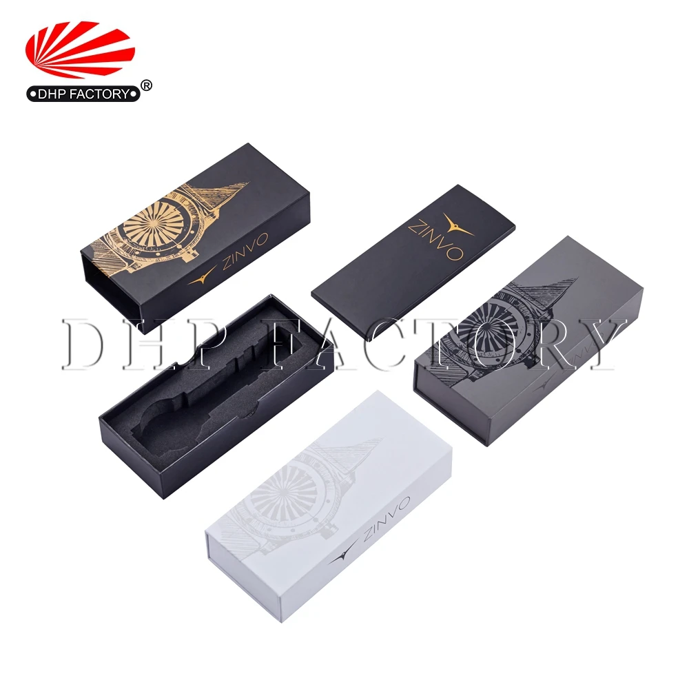 Handmade Black Paper Custom Rigid Cardboard Sliding Drawer Smart Watch Strap Packaging Box