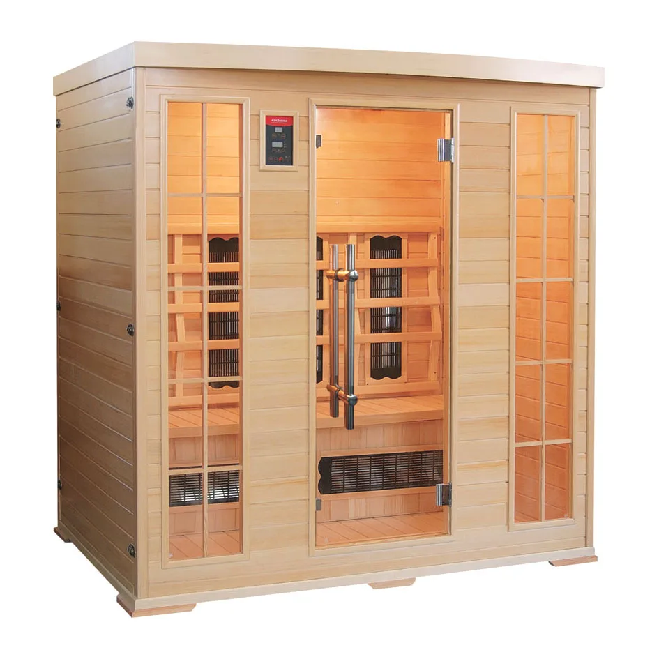 Manufacturers wholesale four people far infrared light wave bath room mobile sweat steam sauna hemlock
