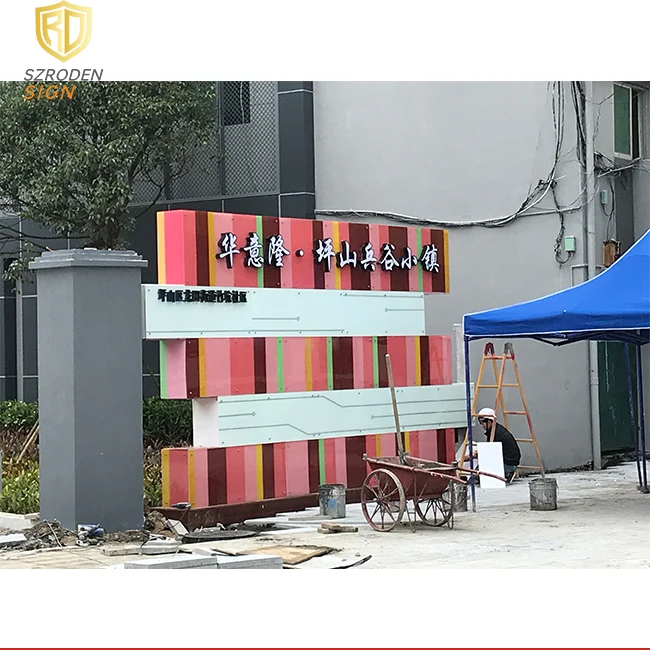 Pavement Outdoor Building Advertising Directory Directional Information Guide Signage