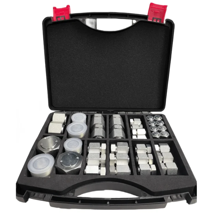customized carbon steel bsp orfs jic male female cap and plug kit hydraulic adapter kits hydraulic caps and hose plugs