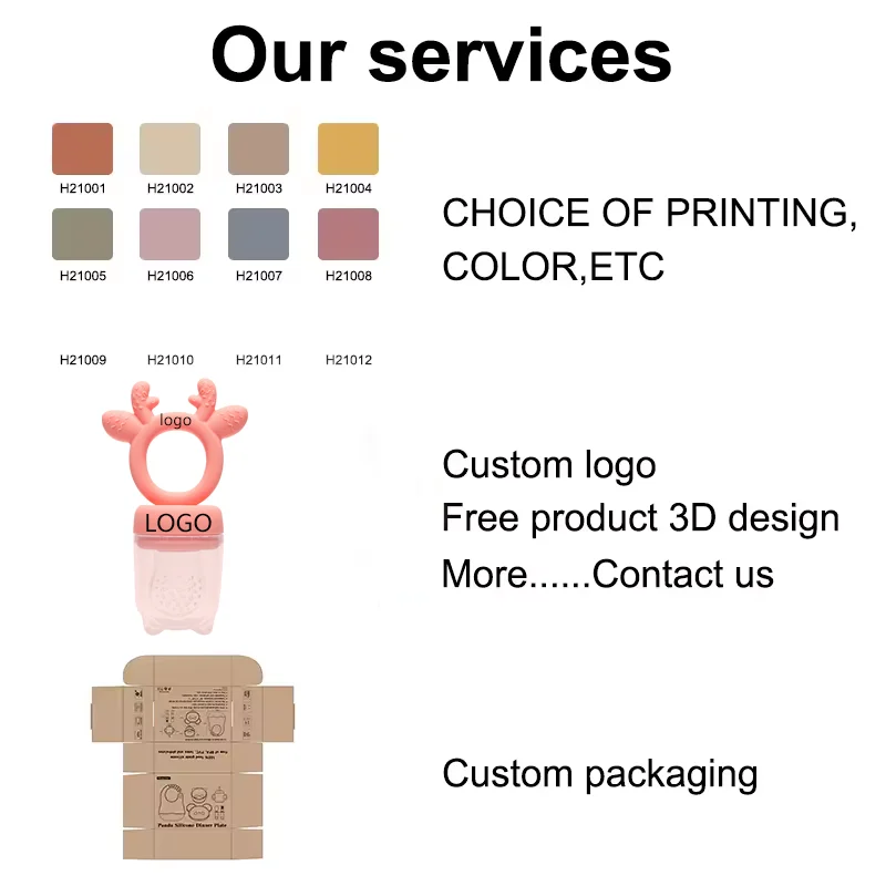 Food grade silicone baby pacifier assisted feeding fruit flavored baby silicone toys