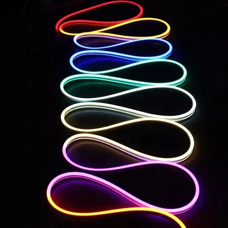 Светодиодные неоновые полосы 24 В 5050 RGB 60 светодиодов/м UCS1903 изменение цвета кремния для сценического освещения ночного клуба