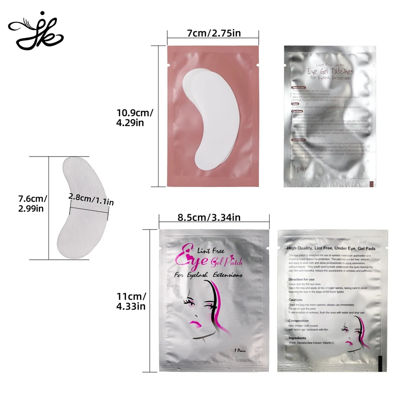 Logo Sticker Label White Pink Collagen Mask Extension Gel Hydrogel Eye Free Patch Eyelash Under Eyepad Lash Eyepatch Pad Lint