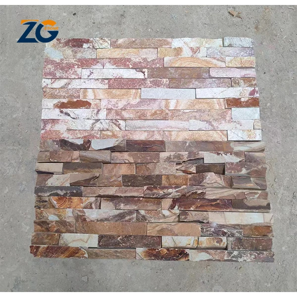 ZGSTONE Natural Wall Tiles Slate Culture Stone Garden Color Cut Stone Veneer Cement Wall Cladding Blue Quartzite Stone Panel