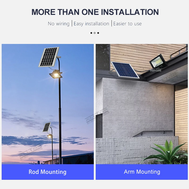 ALLTOP High quality IP65 Outdoor Lighting Waterproof Aluminum 50w 100w 150w 200w solar LED Flood Light price