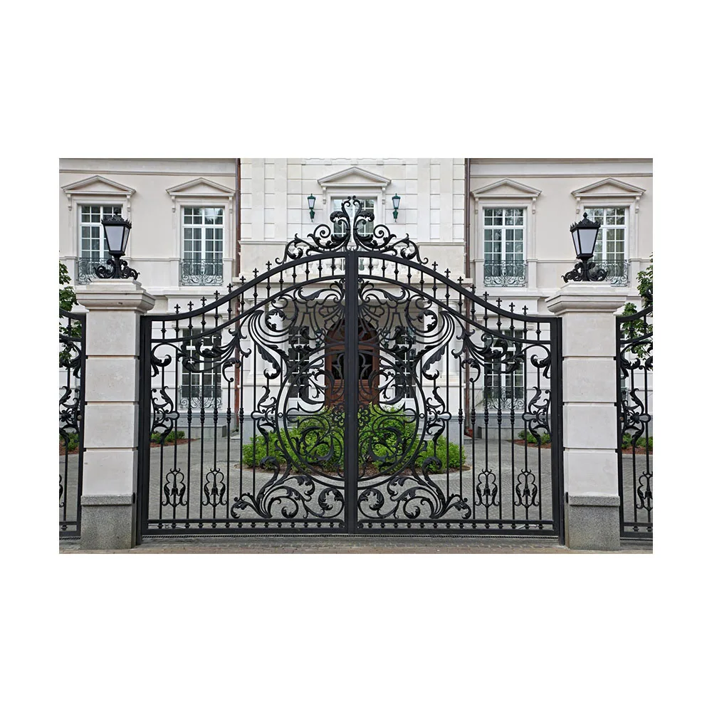Design of American luxury decorative safety door wrought iron gate arch design