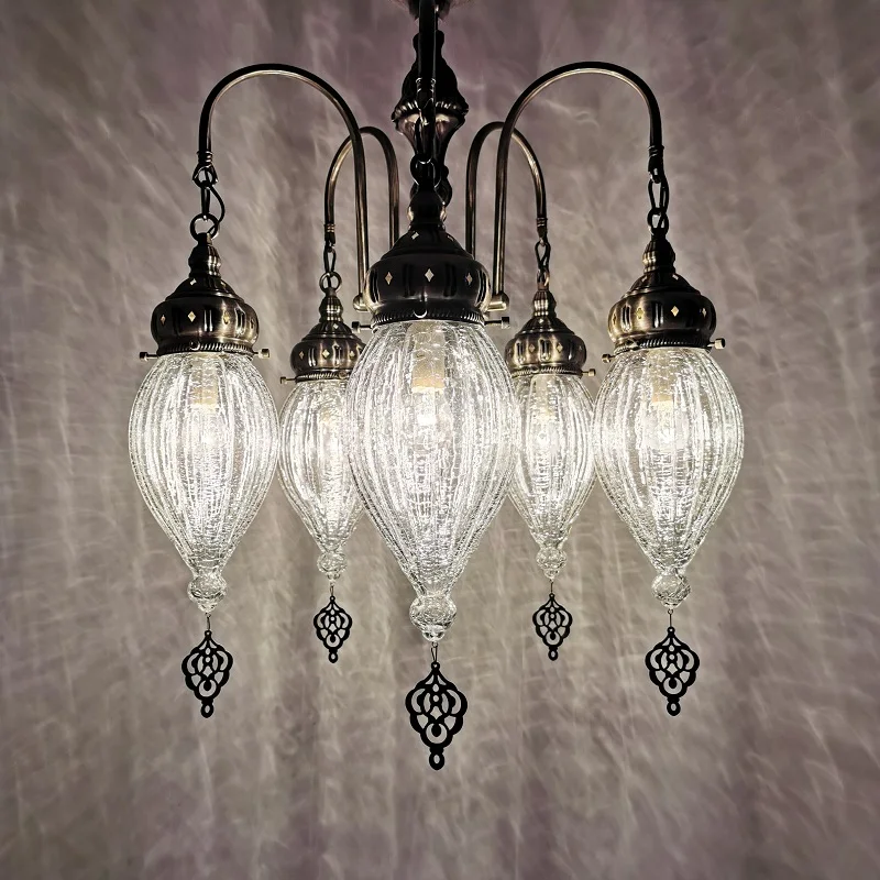 Bohemian Stained Glass Chandelier Restaurant Cafe Hotel Homestay Bar KTV Club Card Holder Chandelier