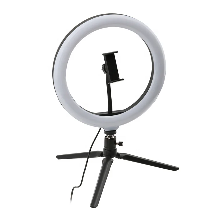 Отличная Roc anillo de luz led отрегулировать держатель телефона 10 дюймов 26 см селфи фотография свет кольцо make up Настольный кольцевой светильник на