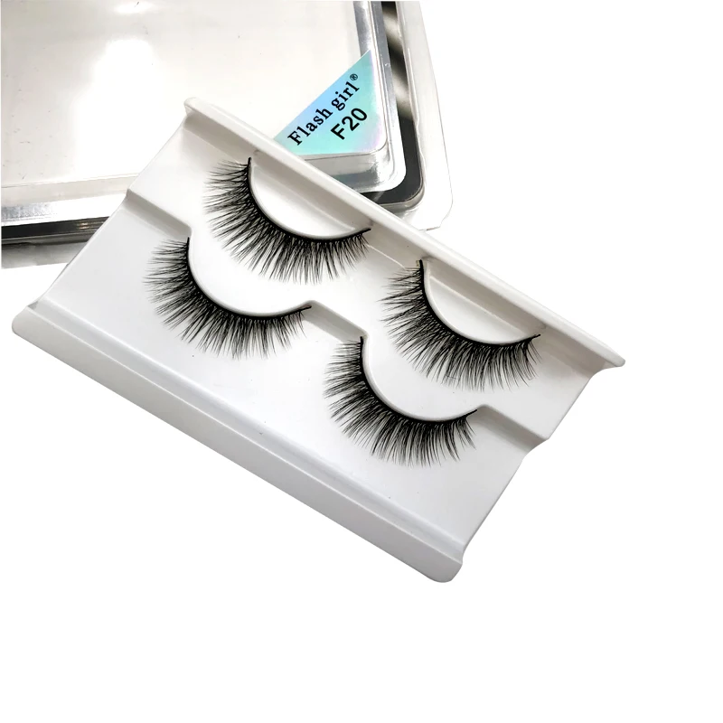 Free shipping Flash girl F series 20 models Faux Mink Eyelashes 2 pair natural  Full Strip Eye Lashes Thick false Eye