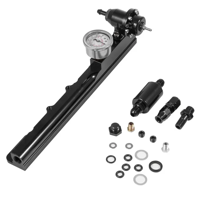 Fuel Pressure Regulator Gauge & Fuel Rail For B16 B18 B20 Si LS GSR B-Series FPR FR