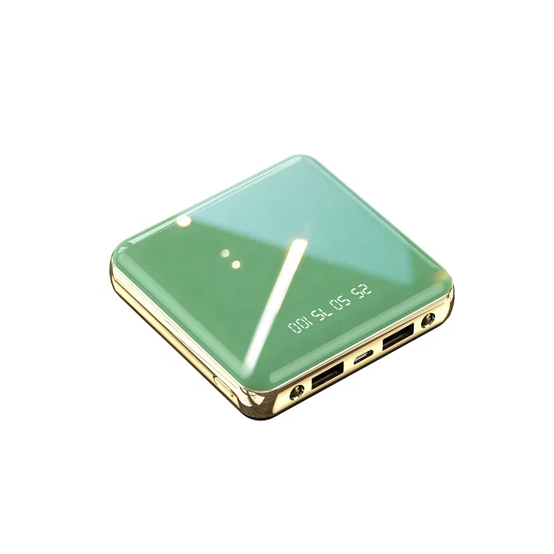 2021 New Colorful mini mobile power charger portable battery charger 10000mah mirror power bank