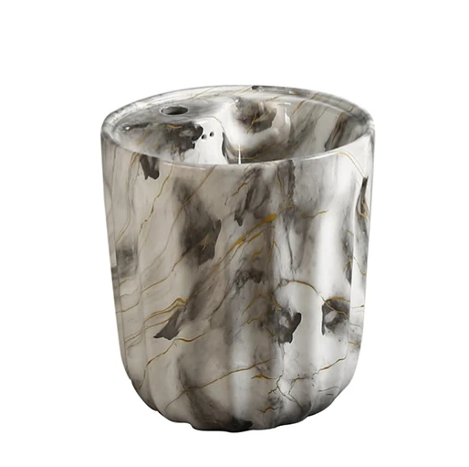 Luxury Bathroom Ceramic Sinks Round Shape Wall Hung Marble Design