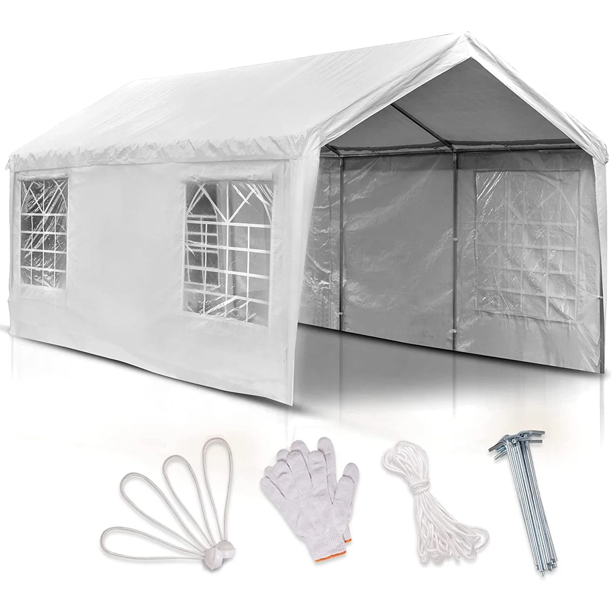 OEM Portable Carport Canopy Heavy Duty Garage Car Tent with Sidewalls Windows Car Port for Boat Storage Party Tent