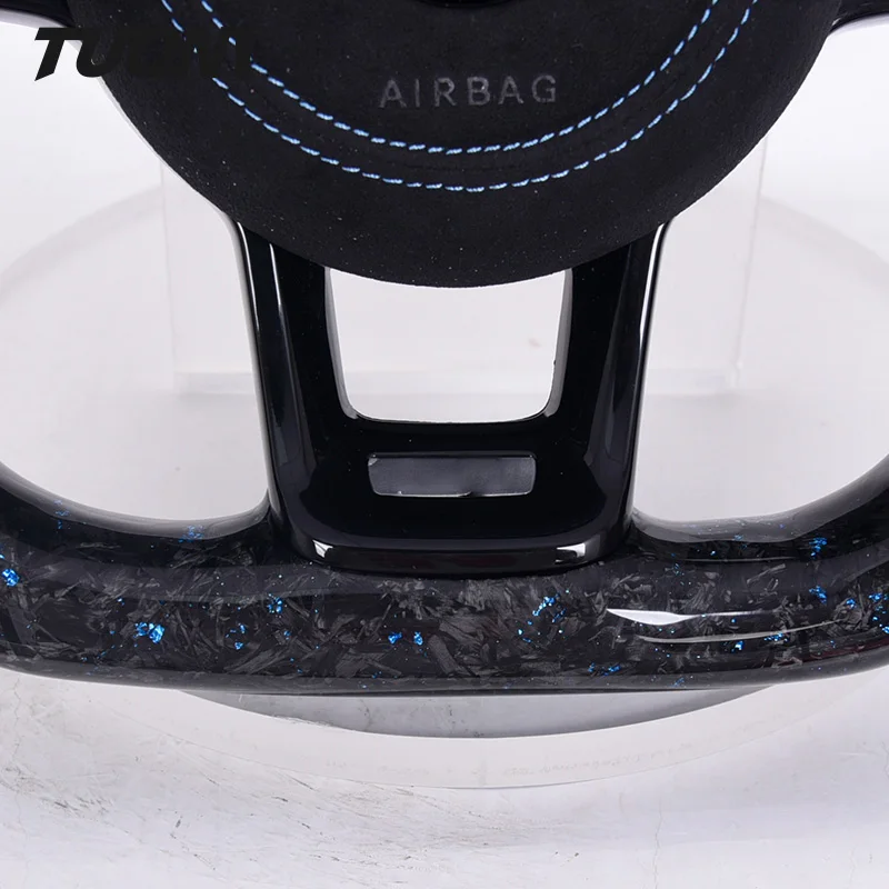 Suede Forged Carbon Fiber LED Steering Wheel For Volkswagen VW Golf Golf 7 5 6 8 R GTI MK7 MK5 MK6 MK2 Passat B6 GTD Variant