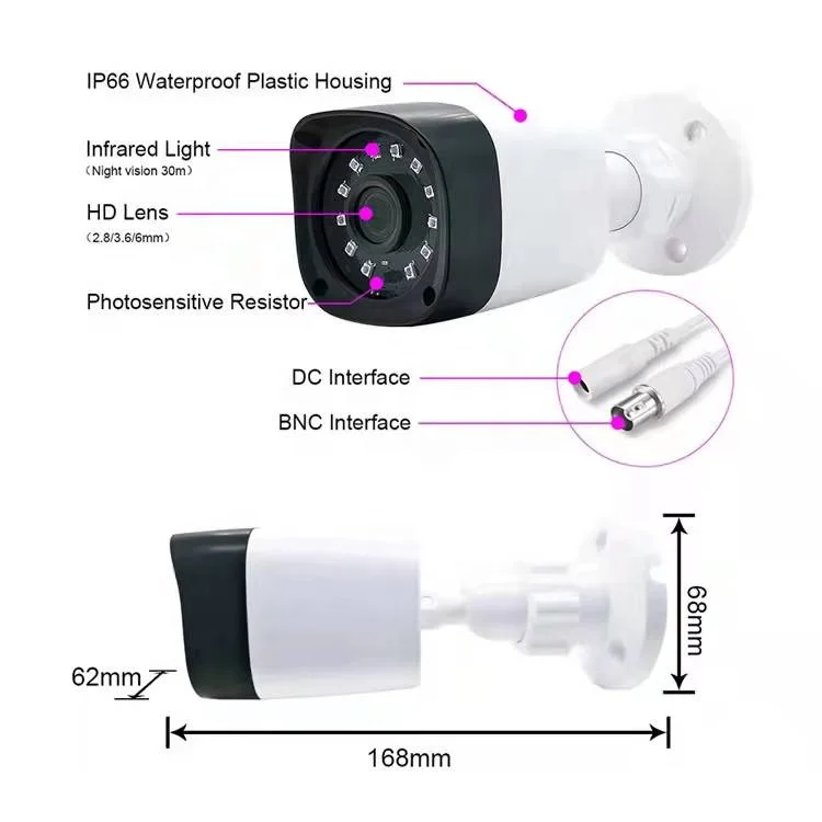The cheapest CCTV system simulates hd 4CH outdoor waterproof camera 720p 4channel camera set