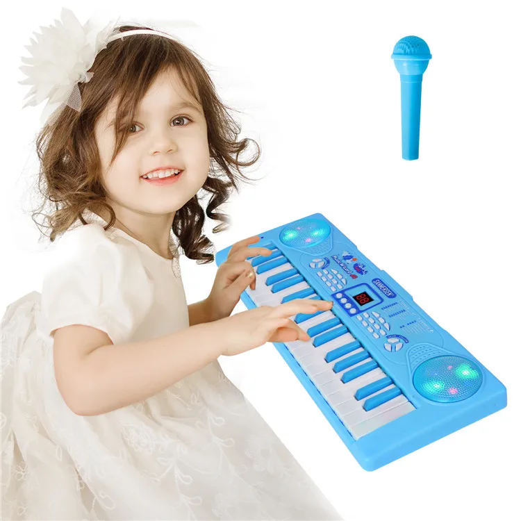 37 Piano Keyboard Smart Educational Toys with Microphone Multifunctional Musical Instrument Piano for Kids Plastic SANMERSEN ABS
