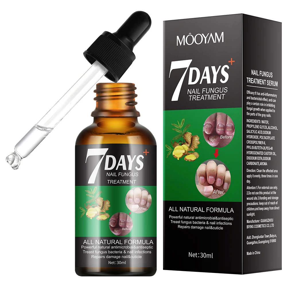 30ml MOOYAM 7 Days Fingernails Toenails Fungus Treatment Serum Repairs Damage and Treat Fungal Bacterial Infections Nail Serum