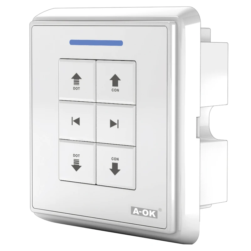 Aok Ac228-01 Smart Home Wireless Remote Control Double Route Wall Type Crystal Radio Receiver Remote Switches