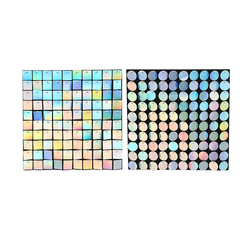 EG-TG003 Stunning Sparking Iridescent Gold Pink Red Mirror Sequin Shimmer Wall Panels Backdrop For Wedding Decoration