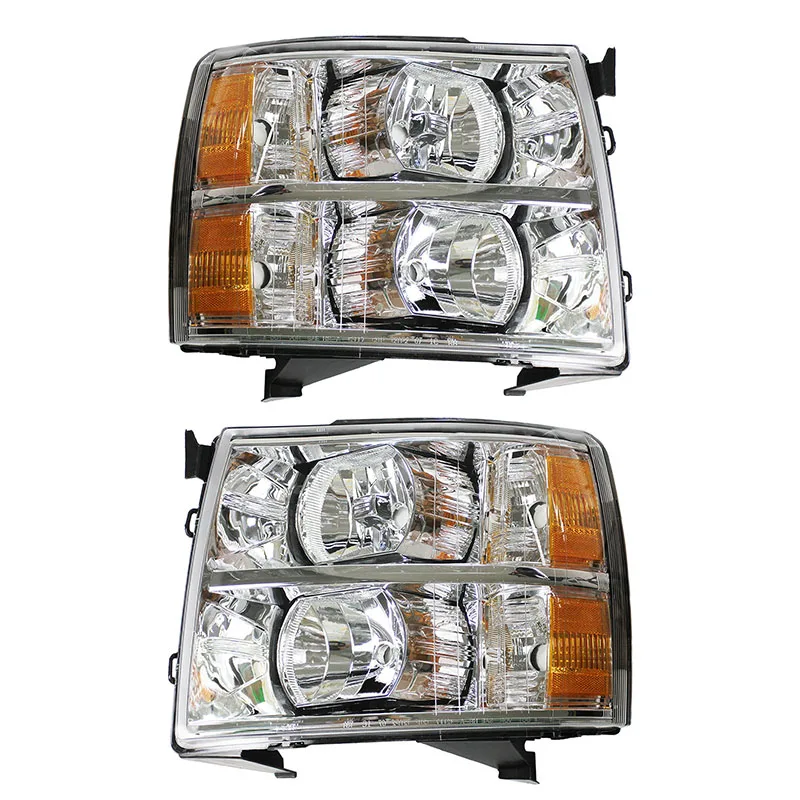 Headlamp Fit 2007-2013 Chevy Silverado 1500 2500 3500 Replacement Headlights L+R Pair