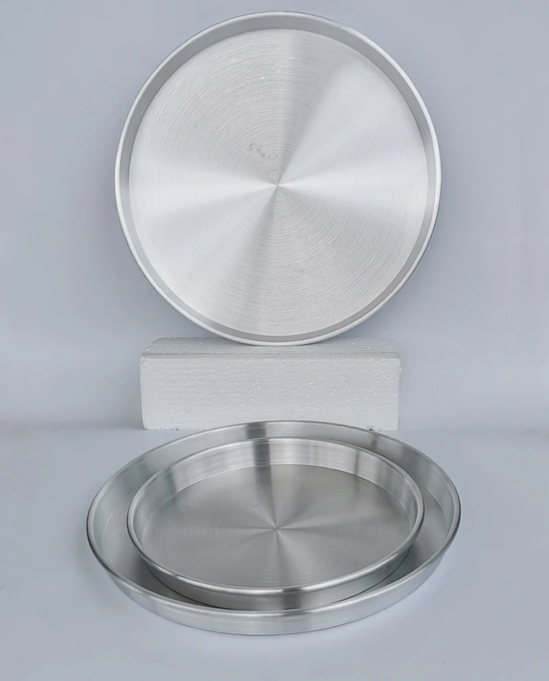 Factory Customized Round Aluminum Pizza shallow Tray Pan Nonstick Pizza Bake Pan