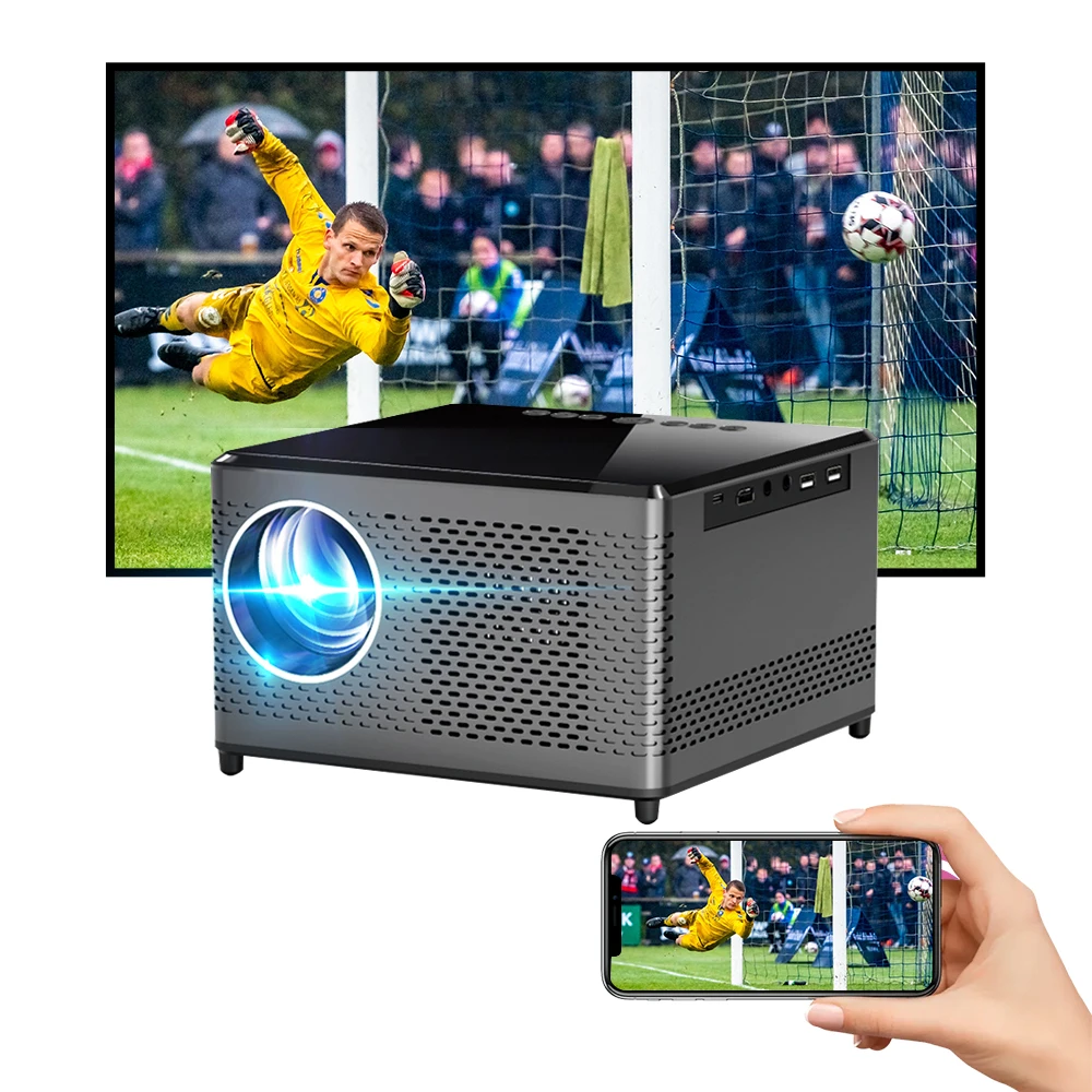 Potable Projetor Game Tiny Android 9.0 Outdoor Movie Pc 4k 1080p Native Room Office Home Theatre Projector