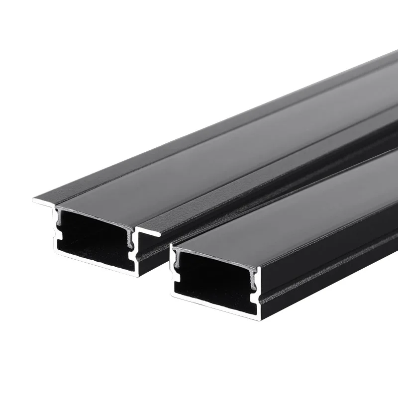 Black Embedded LED Wire Lamp Surface Mounted Linear Light with Lace Trim Concealed Aluminum Trough for Landscape Use