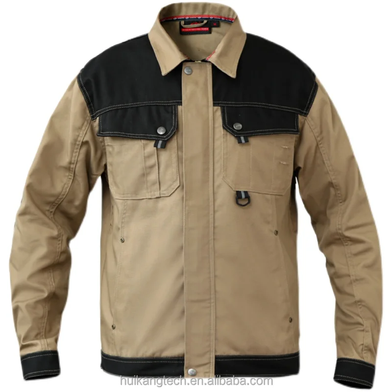 100% cotton Khaki work jacket work trousers overalls multi-pocket wear-resistant working pants men workwear Pants With Knee Pads