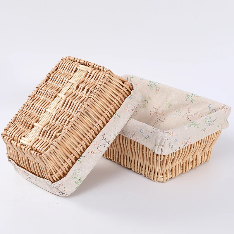 Hot Popular Top Quality Rattan Rectangle Bread Wicker Crafts Basket