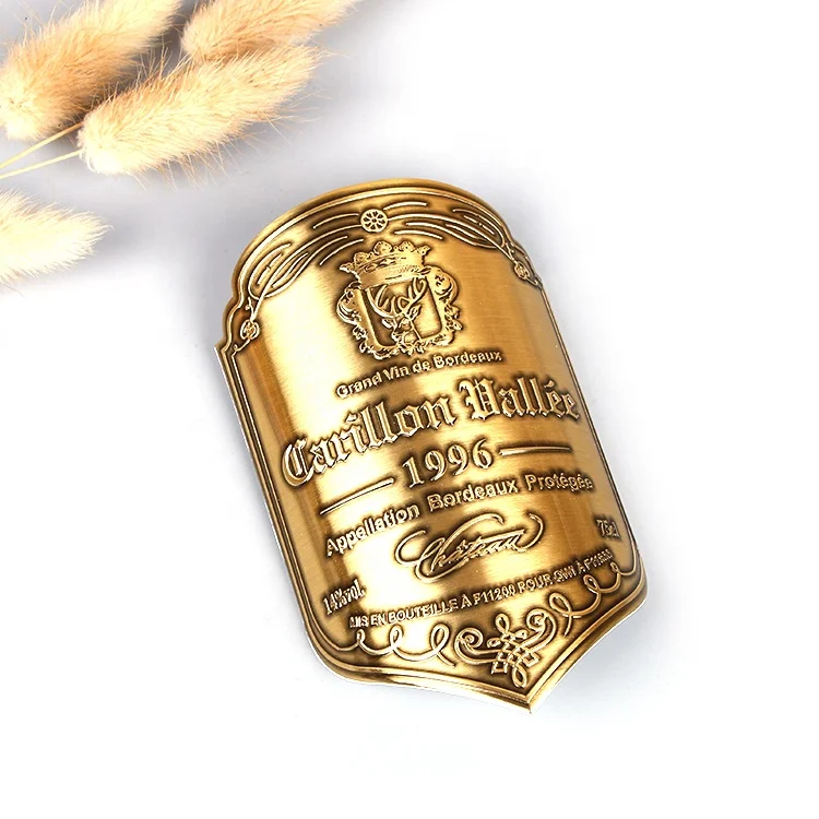 2023 Wine Perfume Bottle Custom Embossed Gold Aluminum Waterproof Sticker Labels wine labels for bottles