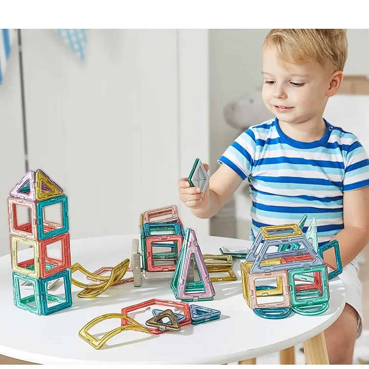 Kids magnetic tiles children building blocks 80 pcs set educational DIY construction toys