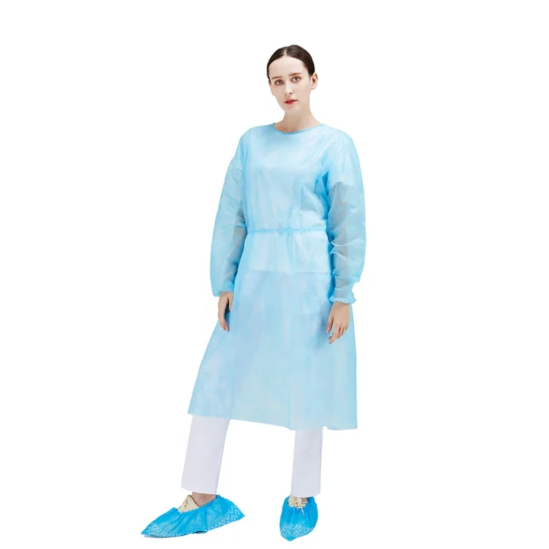 MDMA qualified Disposable Polypropylene Isolation Gowns Elastic Cuff Long Sleeve Isolation Gown